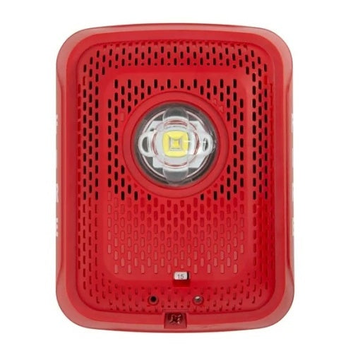 System Sensor SPSRLED L-Series indoor horn strobe with wall-mounted LED light for fire alarm signaling.