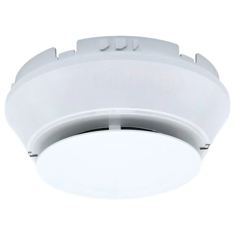 Farenhyt IDP-PHOTO-W white low-profile photoelectric smoke detector with intelligent sensor and sleek design.