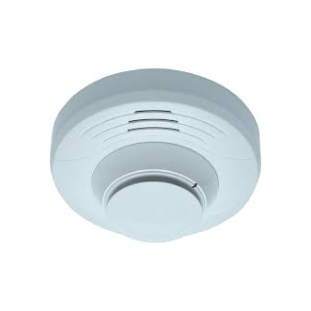 Gamewell-FCI MCS-CO3 carbon monoxide detector, an addressable fire alarm device with digital display and sensor, mounted on wall.