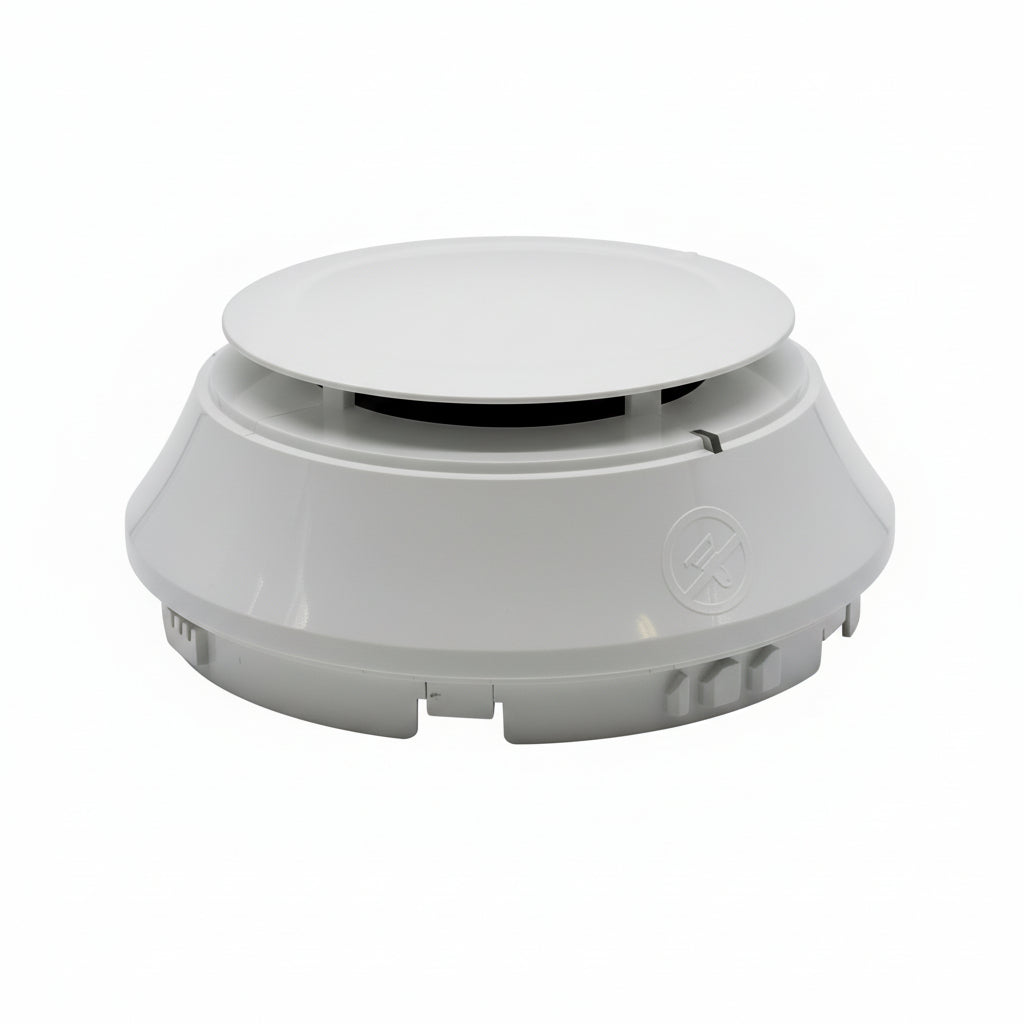 Notifier FSCO-951 addressable carbon monoxide detector in white, with digital display and sensor for residential safety.