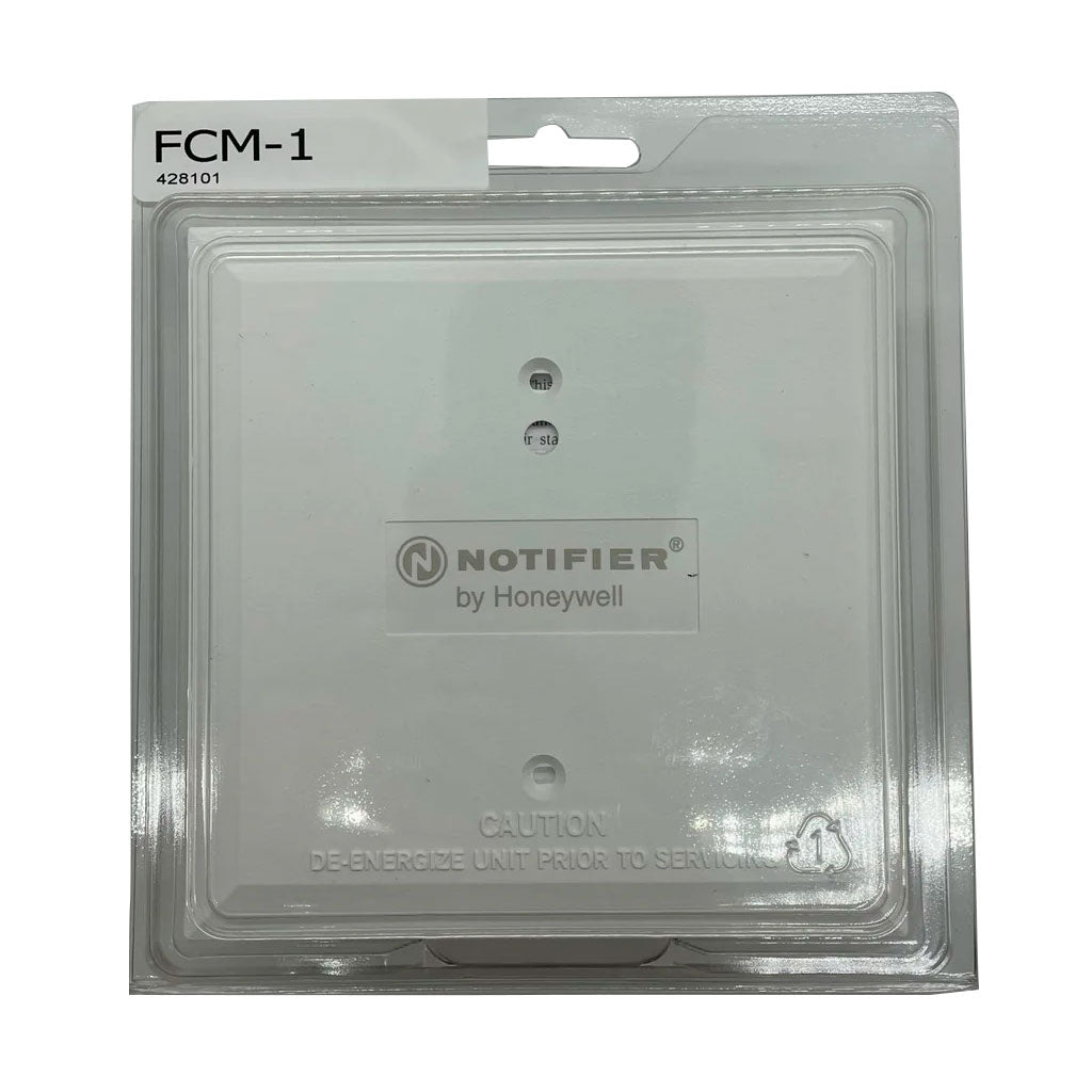 Notifier FCM-1 supervised fire alarm control module with digital display and connection terminals for addressable fire alarm systems.