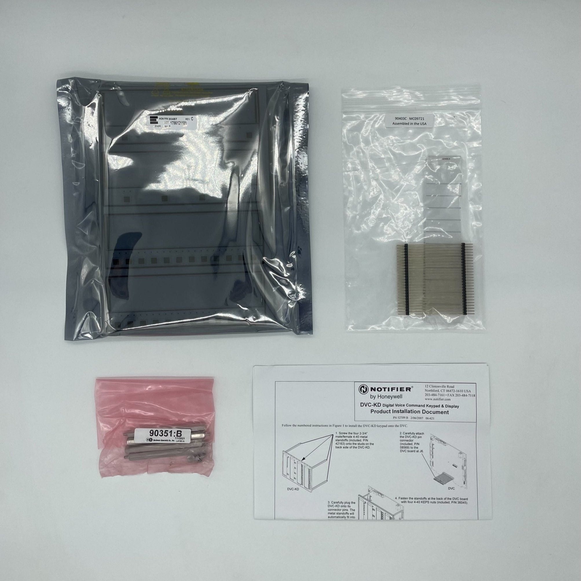 Notifier DVC-KD Digital Voice Command Key Display for fire alarm voice systems, showing keypad and digital interface in use