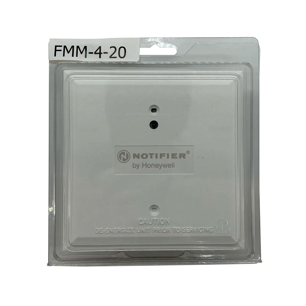 Notifier FMM-4-20 Floor Zone Monitor Module for fire alarms, showing the analog input interface and connection ports.