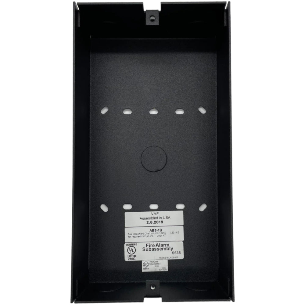 Notifier ABS-1B Annunciator Bus Satellite Module mounted in a surface box for fire alarm systems.