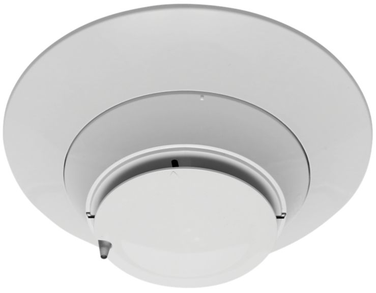 Silent Knight SK-PTIR-W fire alarm heat detector, multi-criteria photoelectric sensor with durable housing.